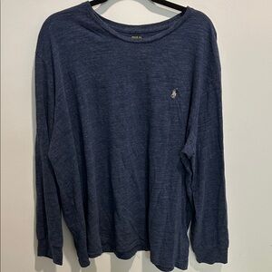 Polo by Ralph Lauren Heather Navy Long Sleeve Crewneck with Embroidered Pony